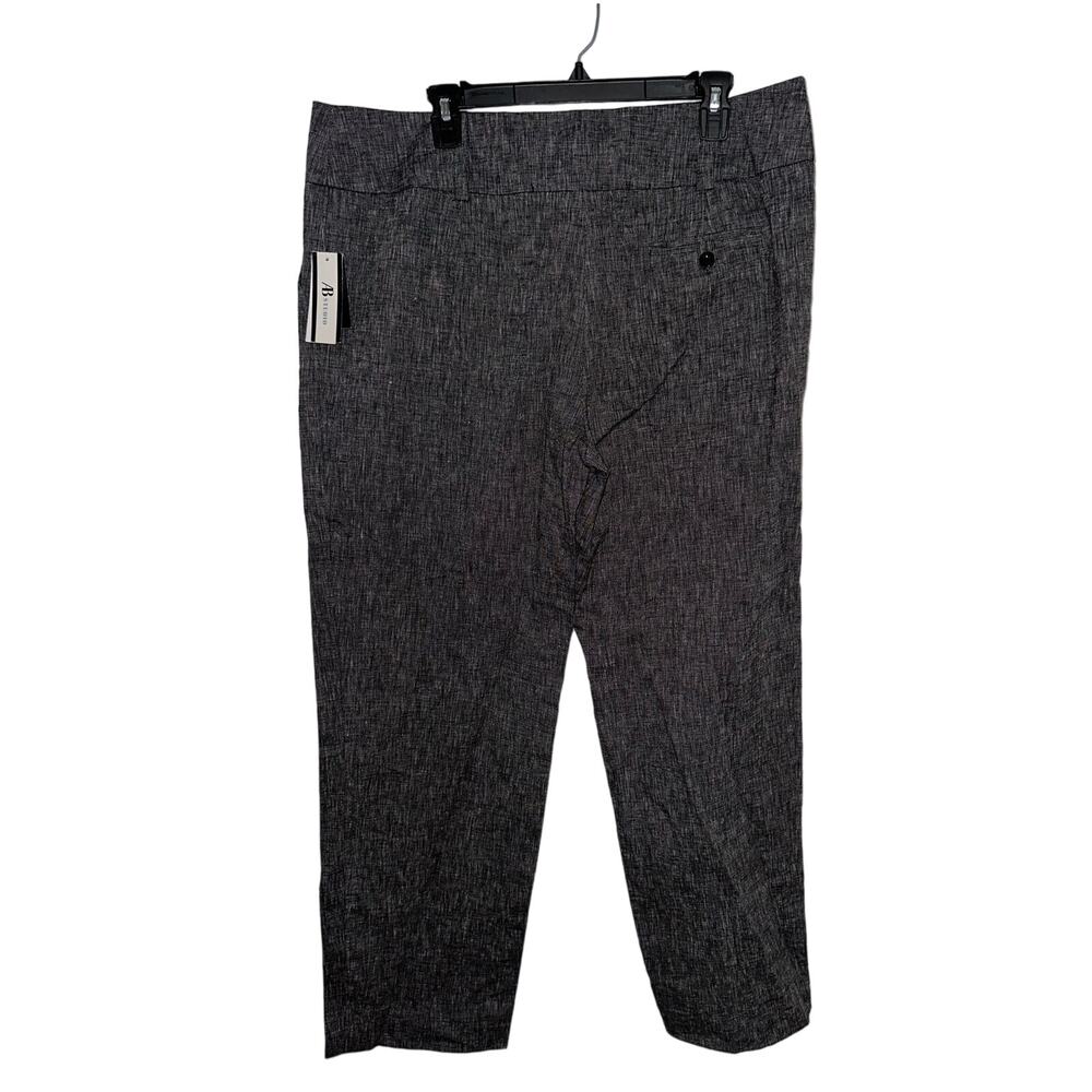 NWT Linen Black White Dress Pants Trousers Office Career Business Casual 16